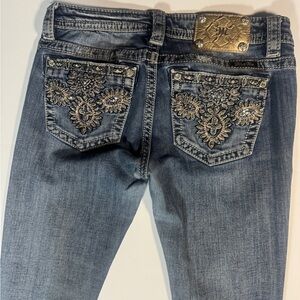 Miss Me Jeans Womens 28 X34 Signature Slim Boot Embellished Bling Low Rise y2k